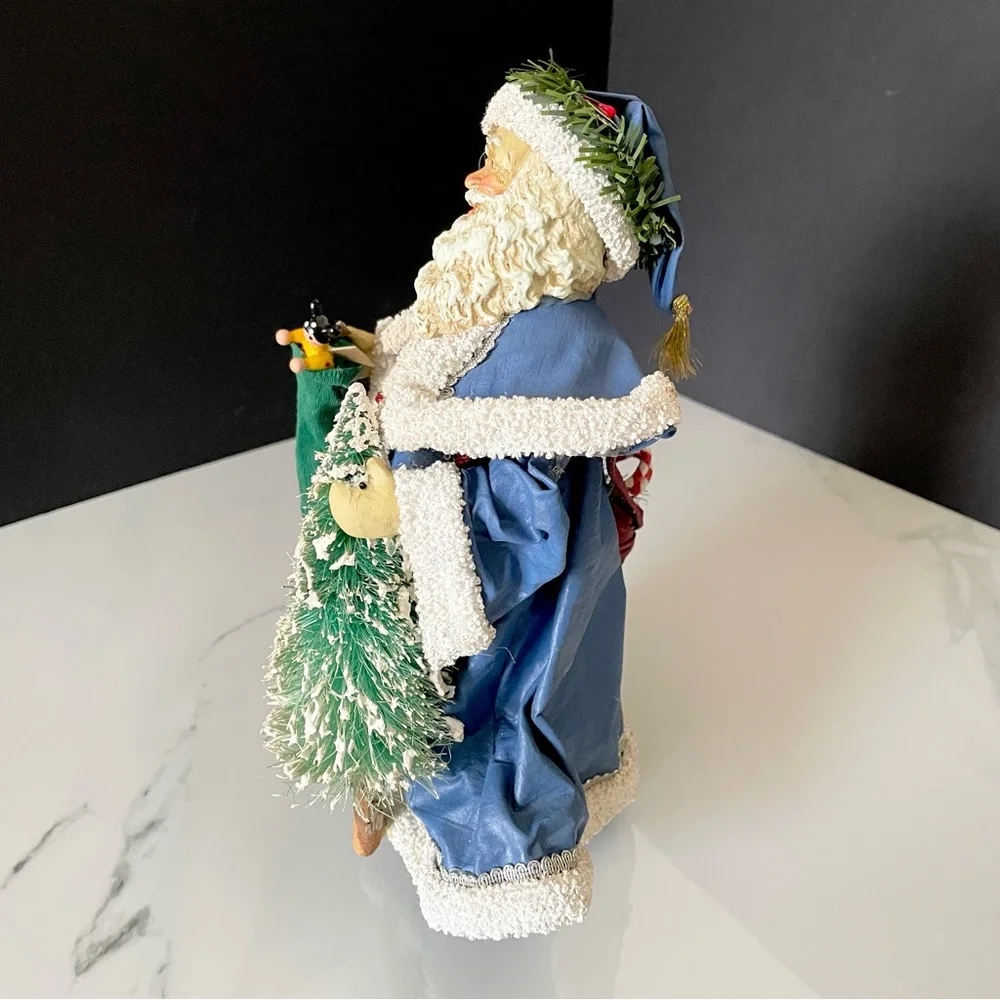 Santa in Blue Coat with Tree & Toys - Possible Dreams Clothtique